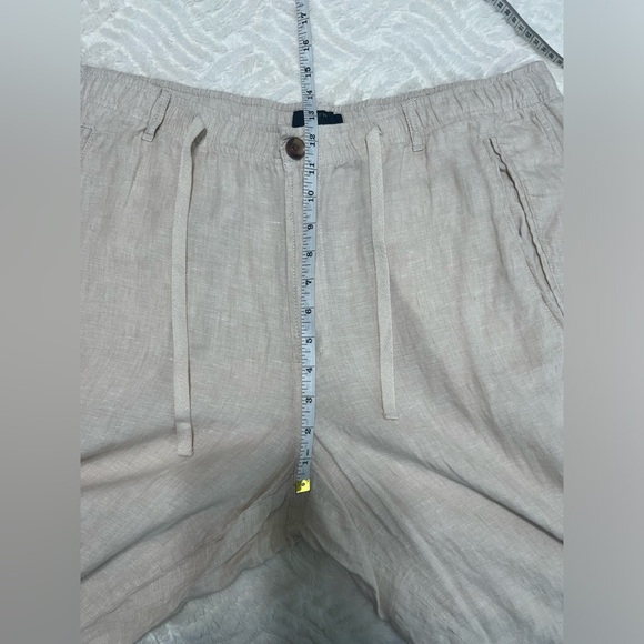 Club Room Luxury 100% Linen Pants Men’s XL Ivory Elastic Waist Drawstring 38x30 - Picture 9 of 10